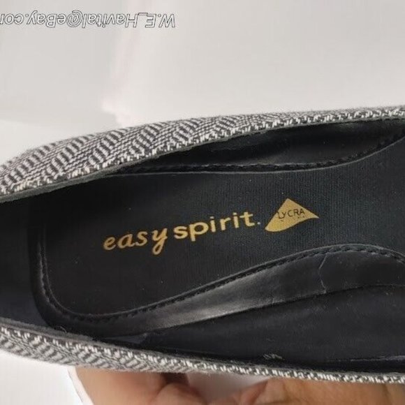 Easy Spirit® Women's Herringbone and Black Leather Block Heels Size US 6 - Picture 14 of 16